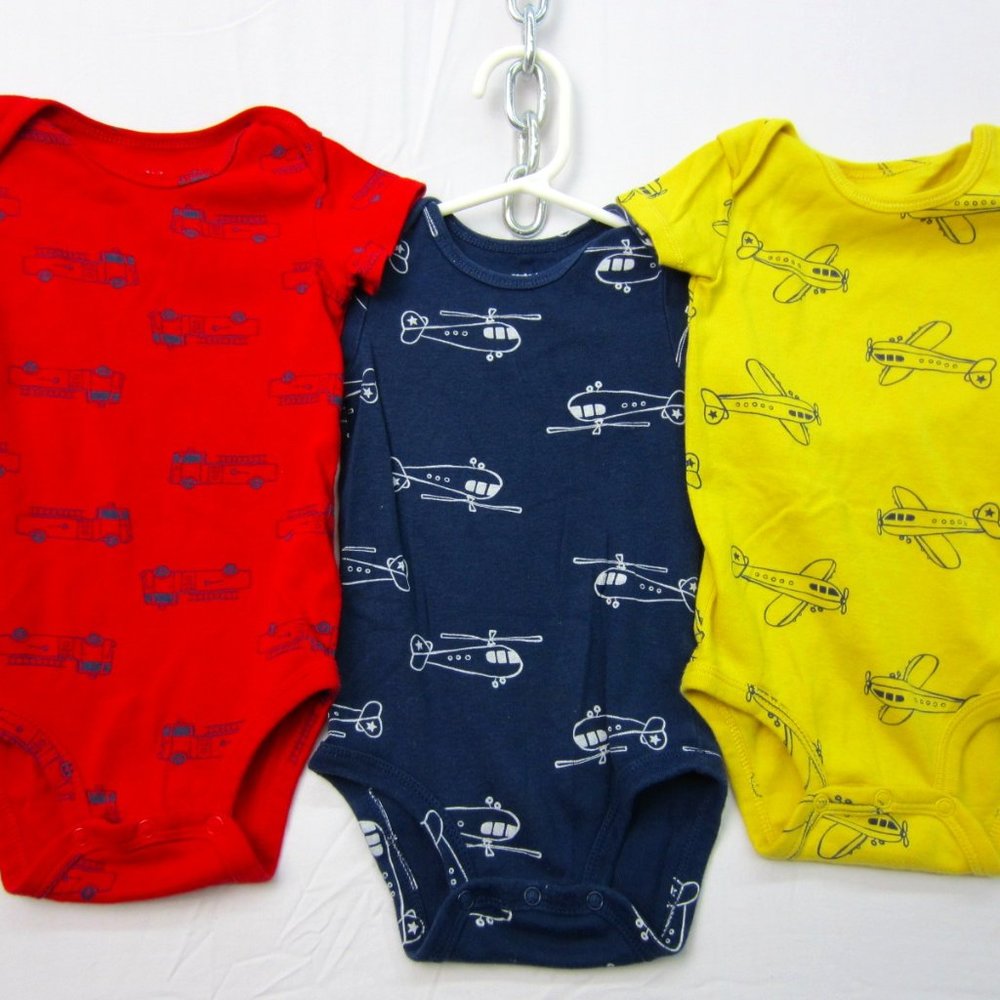 Baby Boy One Piece Bundle 12M Planes Choppers Fire
